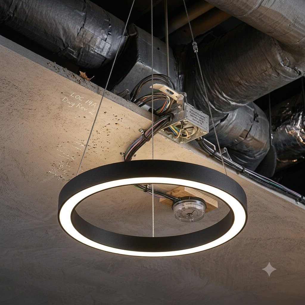 Yuvarlak Dekoratif Linear LED Aydınlatma Armatürü (Halka Sarkıt)